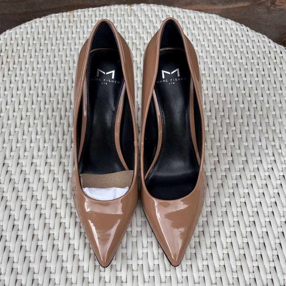 Marc Fisher Everly Patent Pointed Toe Pumps - Picture 3 of 6